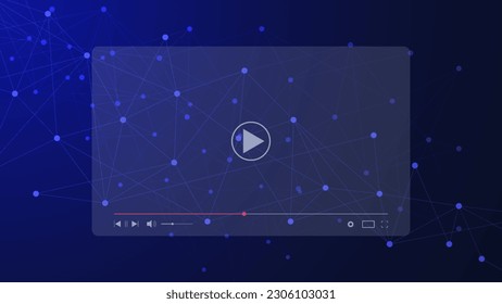 Video streaming with dots and lines connection. Internet technology for landing page and web background design. Vector illustration.