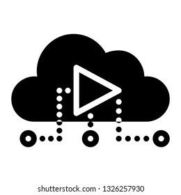 video streaming, glyph black style, seo and business icon