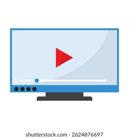 Video streaming icon in blue style about Vector Image