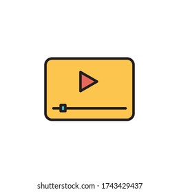 video streaming icon filled outline vector color design. isolated on white background