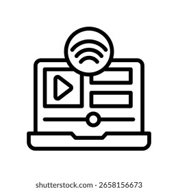Video Streaming Icon Line Vector Illustration