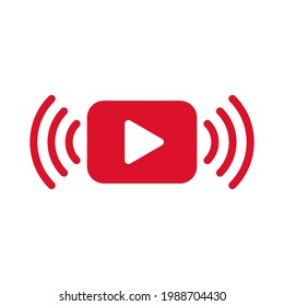 Video-Streaming-Symbol, Live-Stream-Medien online, einzelne Vektorgrafik