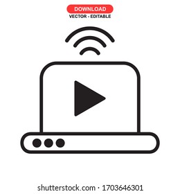 video streaming icon or logo isolated sign symbol vector illustration - high quality black style vector icons
