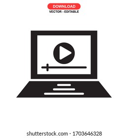 video streaming icon or logo isolated sign symbol vector illustration - high quality black style vector icons
