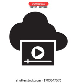 video streaming icon or logo isolated sign symbol vector illustration - high quality black style vector icons
