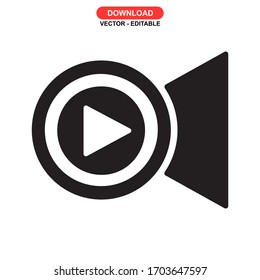 Video-Streaming-Symbol oder Logo einzeln auf Zeichen, Vektorgrafik - hochwertige Vektorsymbole in schwarzem Stil
