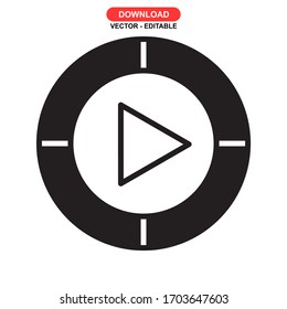 Videostreaming-Symbol oder -Logo einzeln auf Zeichensymbolen Vektorillustration - hochwertige Vektorsymbole mit schwarzem Hintergrund
