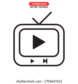 video streaming icon or logo isolated sign symbol vector illustration - high quality black style vector icons
