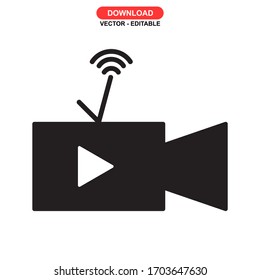 video streaming icon or logo isolated sign symbol vector illustration - high quality black style vector icons
