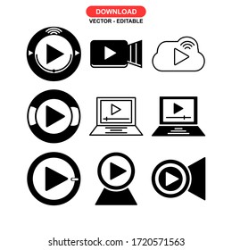 video streaming icon or logo isolated sign symbol vector illustration - Collection of high quality black style vector icons
