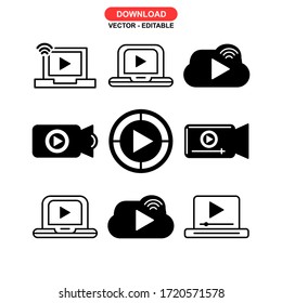 video streaming icon or logo isolated sign symbol vector illustration - Collection of high quality black style vector icons
