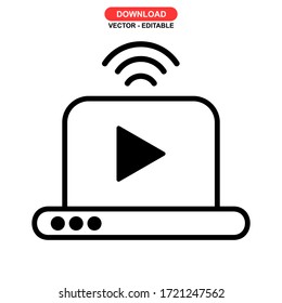 video streaming icon or logo isolated sign symbol vector illustration - high quality black style vector icons
