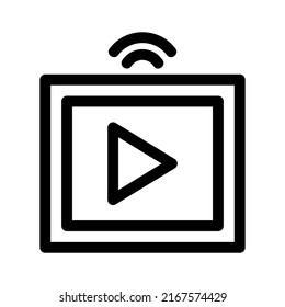 icono de streaming de vídeo o logotipo símbolo de signo aislado ilustración vectorial - iconos vectoriales de estilo negro de alta calidad
