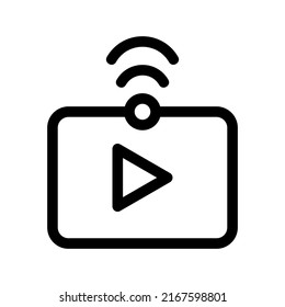icono de streaming de vídeo o logotipo símbolo de signo aislado ilustración vectorial - iconos vectoriales de estilo negro de alta calidad
