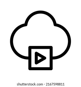 Video-Streaming-Symbol oder Logo einzeln auf Zeichen, Vektorgrafik - hochwertige Vektorsymbole in schwarzem Stil
