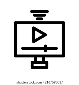 Video-Streaming-Symbol oder Logo einzeln auf Zeichen, Vektorgrafik - hochwertige Vektorsymbole in schwarzem Stil

