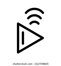 icono de streaming de vídeo o logotipo símbolo de signo aislado ilustración vectorial - iconos vectoriales de estilo negro de alta calidad
