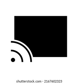icono de streaming de vídeo o logotipo símbolo de signo aislado ilustración vectorial - iconos vectoriales de estilo negro de alta calidad
