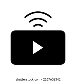 icono de streaming de vídeo o logotipo símbolo de signo aislado ilustración vectorial - iconos vectoriales de estilo negro de alta calidad
