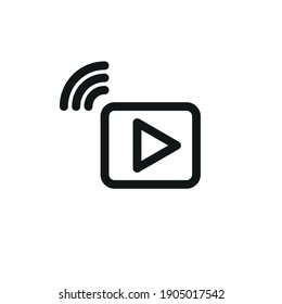 Video streaming icon. Simple linear vector illustration on a white background.