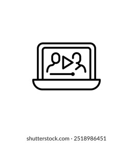 Video streaming icon. Simple video streaming icon for social media, app, and web design. Vector illustration