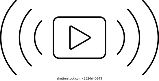 Video-Streaming-Symbol, Symbol. Bearbeitbarer Strich. Vektorgrafik