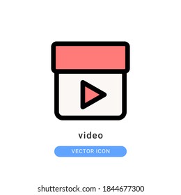 ilustración vectorial de icono de streaming de vídeo. diseño de color lineal con icono de streaming de vídeo.