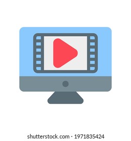 Video Streaming icon vector illustration in flat style about multimedia for any projects, use for website mobile app presentation