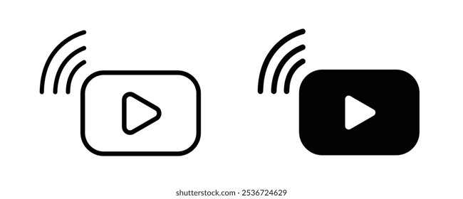 Video Ilustración vectorial del icono del streaming en el fondo blanco