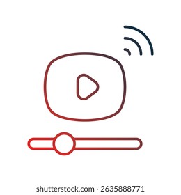 video streaming icon with white background vector stock illustration