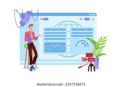Video Streaming Illustration concept. A flat illustration isolated on white background