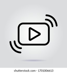 Video Streaming Line Icon Stream Vector Illustration