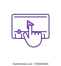 Video streaming service RGB color icon. Watching short videos, movies, TV shows through Internet connection. Online entertainment source. Viewing content online. Isolated vector illustration