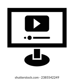 Video Streaming Vector Glyph Icon For Personal And Commercial Use.
