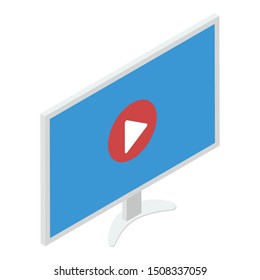 
Video streaming vector, isometric icon design 
