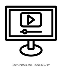 Icono De Línea Gruesa Del Vector De Streaming De Vídeo Para Uso Personal Y Comercial.
