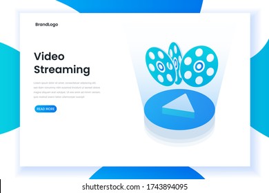 video streaming web page illustration concept. Illustration for websites, landing pages, mobile applications, posters and banners