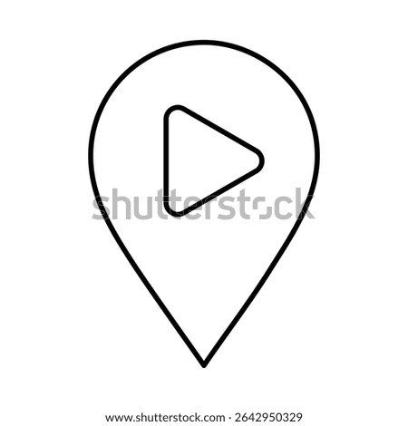 Video Studio Pointer Line Icon. Editable Stroke. Pin, Navigation, Direction, Marker Icons Vector Illustration