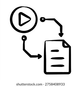 Video Summarization Icon With Dooldles Handdrawn Style For Artificial Intelligence and AI Technology