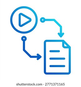 Video Summarization Icon - Outline Gradient Icons For Artificial Intelligence And Ai Technology