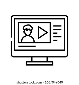 Video summary line icon, concept sign, outline vector illustration, linear symbol.