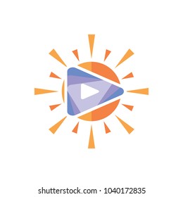 Video Sun Logo Icon Design