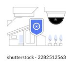 Video surveillance abstract concept vector illustration. Security system, building video surveillance solution, hidden wireless camera, install safety equipment, monitoring abstract metaphor.