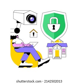 Video Surveillance Abstract Concept Vector Illustration. Security System, Building Video Surveillance Solution, Hidden Wireless Camera, Install Safety Equipment, Monitoring Abstract Metaphor.