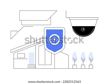 Video surveillance abstract concept vector illustration. Security system, building video surveillance solution, hidden wireless camera, install safety equipment, monitoring abstract metaphor.