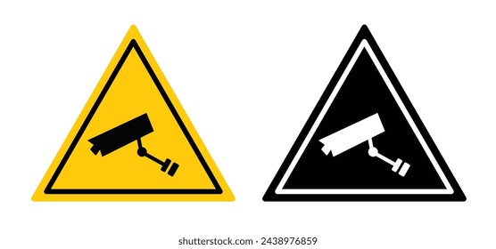 Video Surveillance Area Warning. 24 7 CCTV Monitoring Sign. Security Camera Hazard Alert