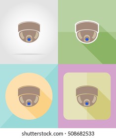 video surveillance camera for design flat icons vector illustration isolated on background