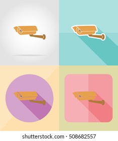 video surveillance camera for design flat icons vector illustration isolated on background