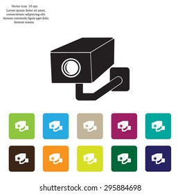 video surveillance camera vector icon