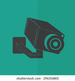 video surveillance camera vector icon. Flat design